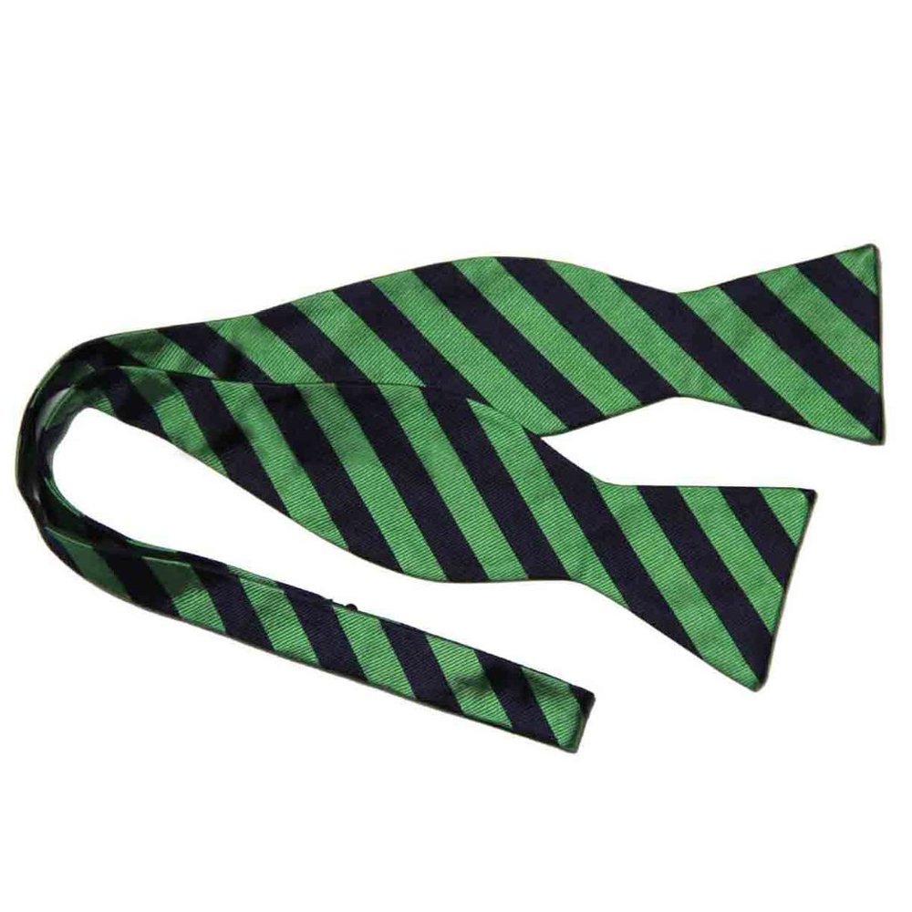 Saddlebred Repp Stripe Bow Tie Green Navy Blue One Size Adjustable Men's